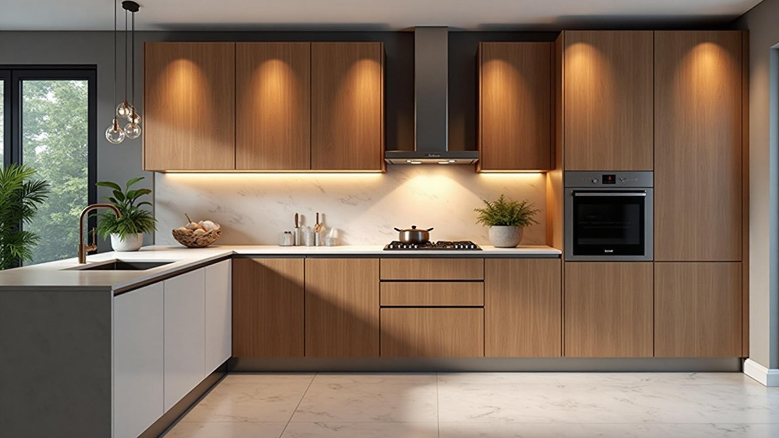 مطبخ خشبي فاتح